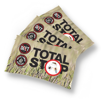 TotalSTOP individually-wrapped insect repellent wipes