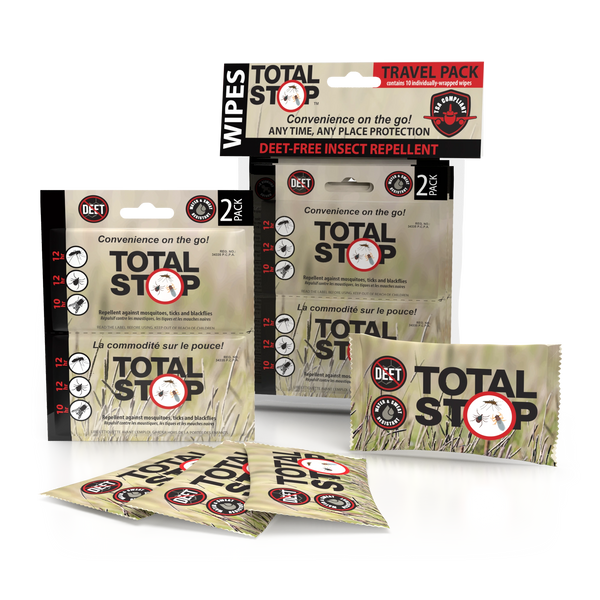 TotalSTOP Deet-Free Insect Repellent Wipes: Individually Wrapped | Convenient | Long lasting