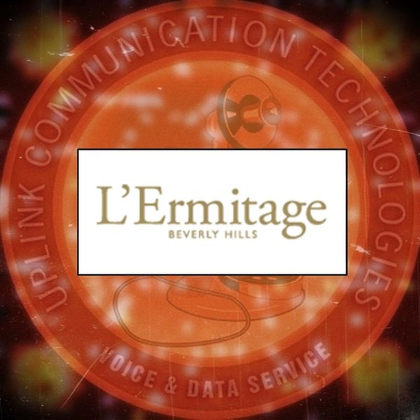 UPLINK Communication Technologies and L'Ermitage Beverly Hills logos