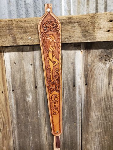 Custom leather rifle sling