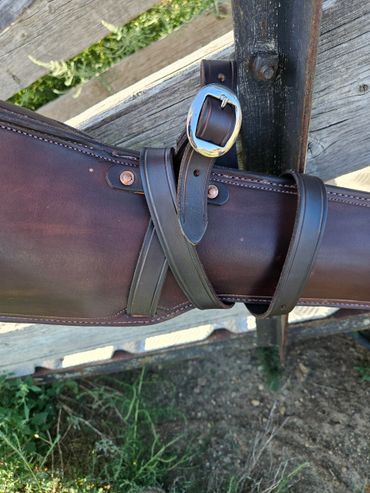 Custom leather rifle scabbard