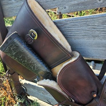 Custom leather rifle scabbard