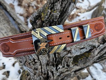 Custom ranger belt and buckle set