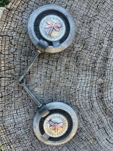 Custom O Ring with silver concho & copper dragonfly overlay