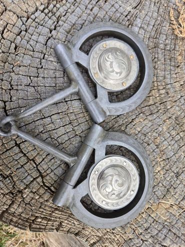 Custom D Ring with silver conchos & brass detail