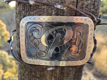 Belt buckle with silver accent