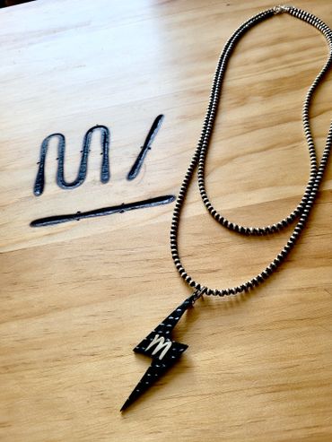 Custom lightning bolt pendant