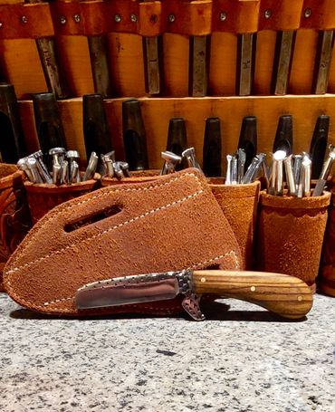 Custom rough out knife sheath and knife