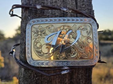 Belt Buckle with gold & silver accent