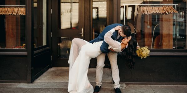 Couple getting married at The 101 event venue in Seattle, WA.