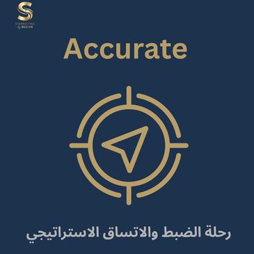 Icon of accuracy with Arabic text meaning strategic alignment.