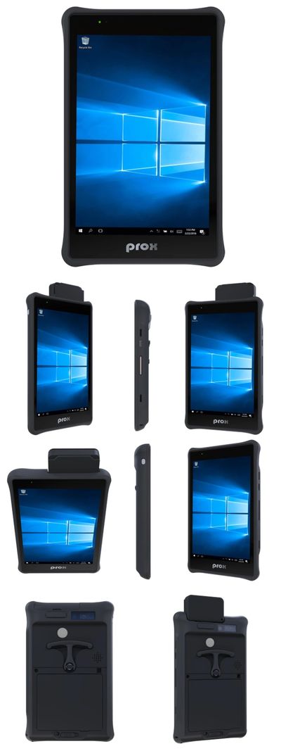 INV-MH5752-PLUS 7.1" tablet computer with views from all sides including back and ports