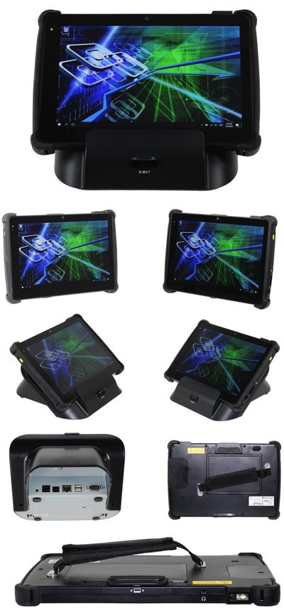 INV-MH5100-PLUS 10.1" tablet computer collage featuring views from all angles including ports