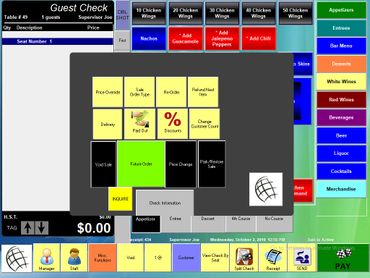 Guest check screen shown on a Point of Sale screen powered by UniversalPOS
