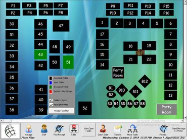 Customizable Point of Sale screen showing dining area powered by UniversalPOS