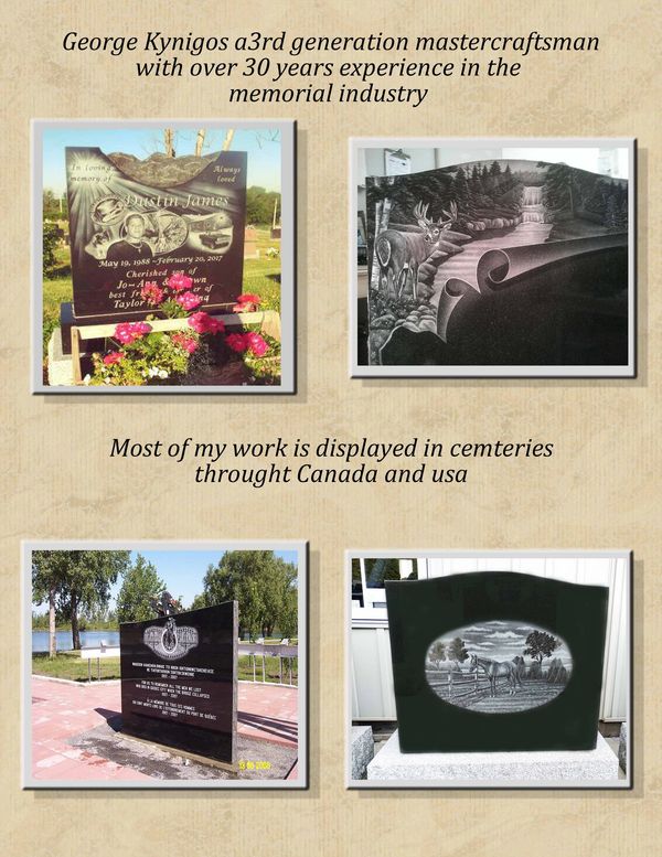 Custom designed artwork by the King of Monuments, George Kynigos.