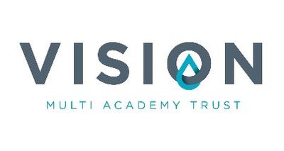 Logo of Vision Multi Academy Trust with modern font and blue accent.