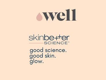 Well skinbetter science logo with tagline for good skin and glow.