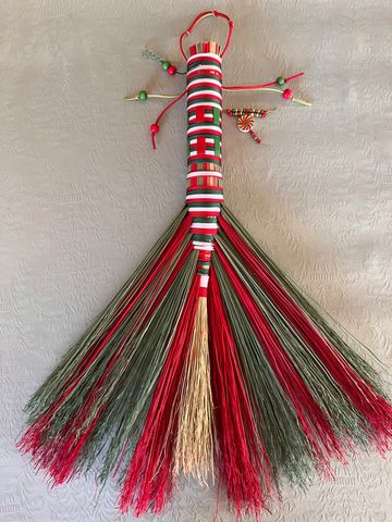 Hawk tail multicolored Christmas Broom