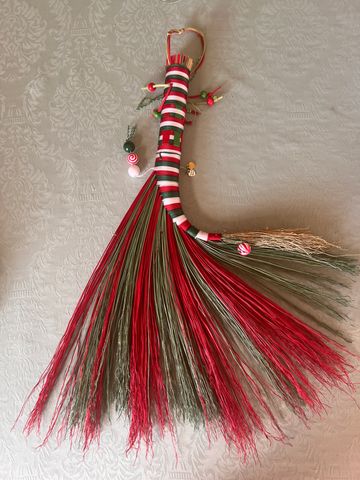 Turkey Wing Multicolored Christmas Broom