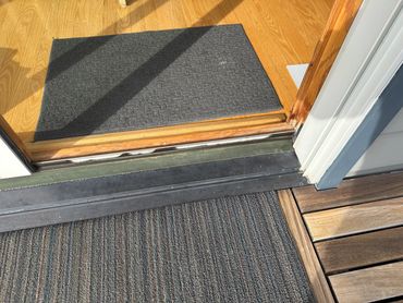 Thermal break repair on a Loewen sliding door (Before)