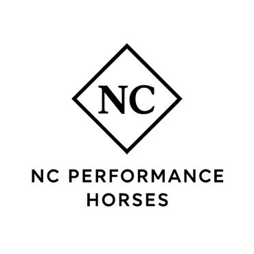 Logo with NC initials inside a diamond and text NC Performance Horses below.