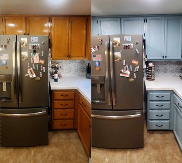 Cabinet repainting. Kitchen remodel