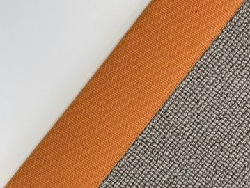 Close-up of orange and grey textured fabric.