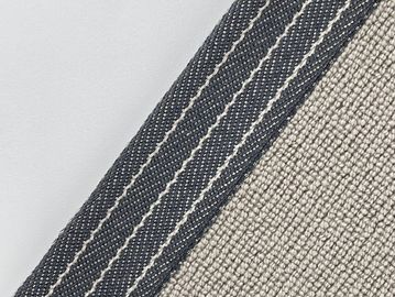 Close-up of fabric with stitched stripes.