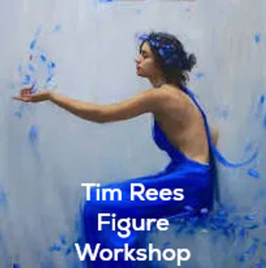 Tim Rees Art - June's Vivification, woman in blue dress