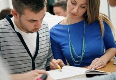 Engaged couple in Pre - Cana wedding classes before getting married.