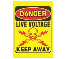 Danger Live Voltage pvc Sticker