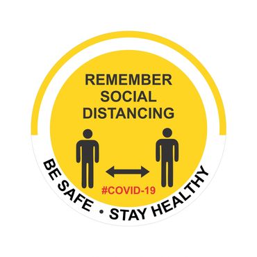 Covid-19 safety signage floor Laminated anty slip floor stickers-Decal.