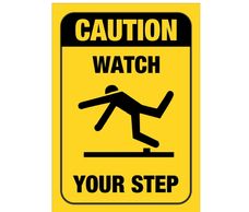 Caution watch your step sticker
