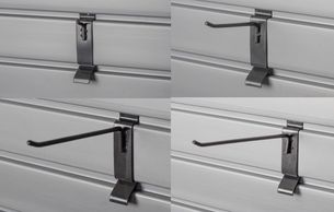 1", 4", 6" and 8" Snap Hooks for Slatwall