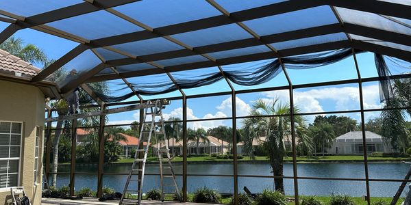 Experience the beauty of Tampa Bay's stunning shoreline with a captivating pool cage painting.
