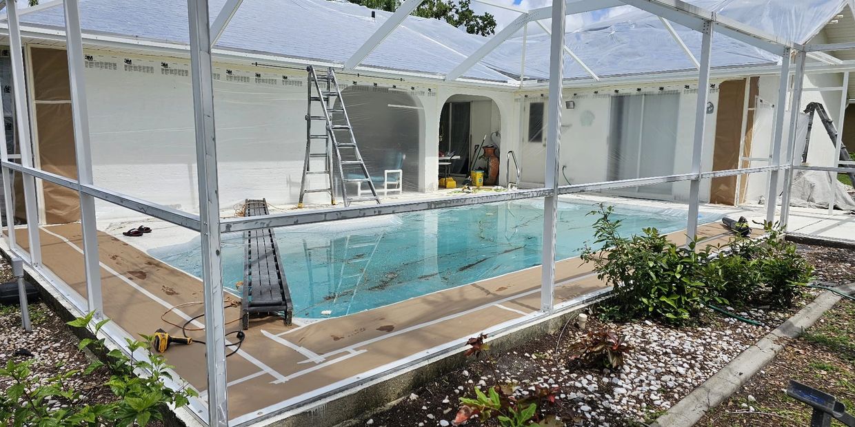 Transform the look of your pool cage with our exceptional pool cage painting service.