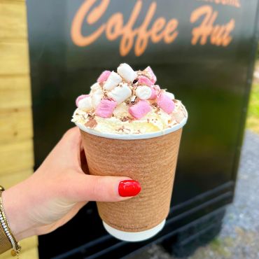 Real chocolate topped with marshmallows, a comforting treat at Carrauntoohil Coffee Hut