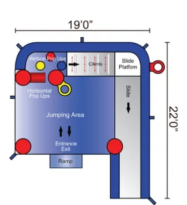 Combo Bouncy house inflatable jumper with a slide.