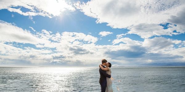 San Juan Island wedding couple Lime Kiln wedding.