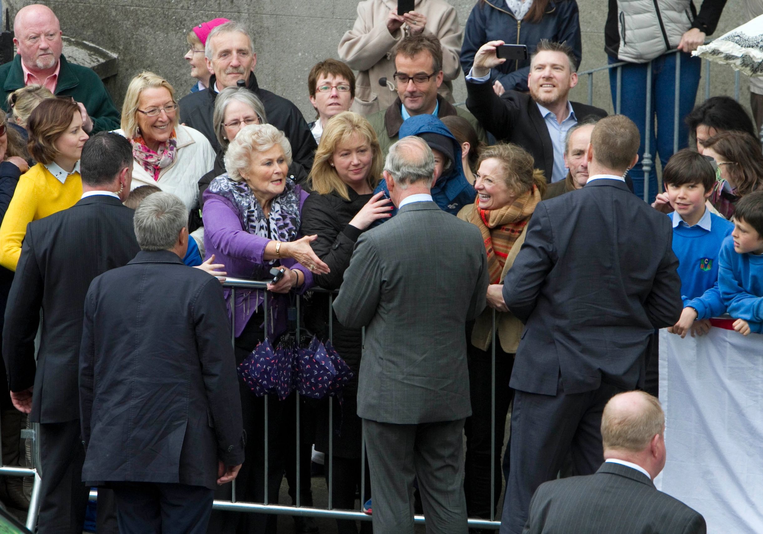 Prince (now King) Charles meeting the public at Civic Reception to mark the visit.