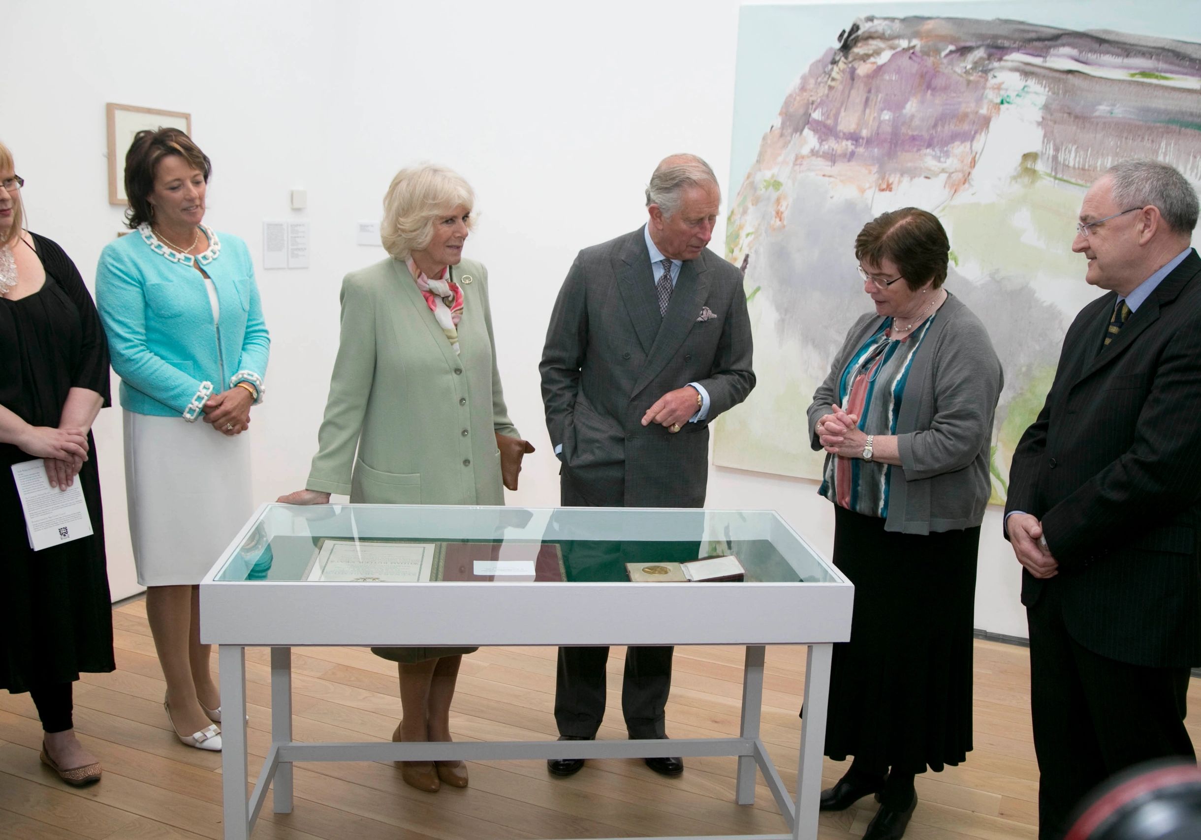 Prince Charles inspecting W.B. Yeats Nobel Medal