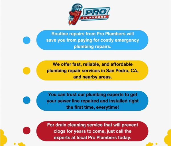 Pro Plumbers offers reliable, affordable plumbing repair and drain cleaning services in San Pedro, CA.