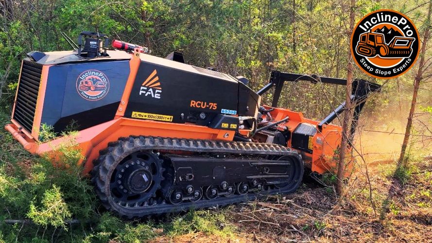 Remote controlled forestry mulching in Sevierville Tennessee.