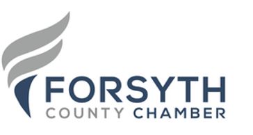 Logo for Forsyth County Chamber featuring stylized abstract shapes.