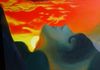 SLEEPY MOUNTAIN TOPS - acrylic on deep canvas 60 x 60cm   £290     
