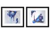 MOODY BLUES DUET - watercolour in mounted frame - each 53 x 47cm  £240 together
