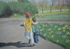 WALK IN THE PARK - pastel pencils - not for sale