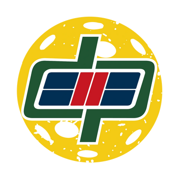 dinks pickleball logo with a pickleball