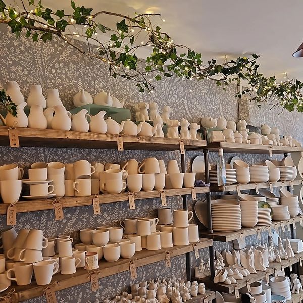 pottery painting bisque shelves